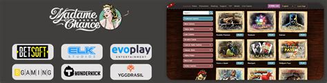 Madame Chance Casino software and game providers.